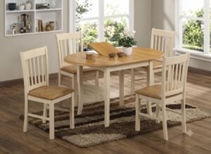 Thames Ext Table and 4 Chairs CreamOak and Thames Ext Table and 4